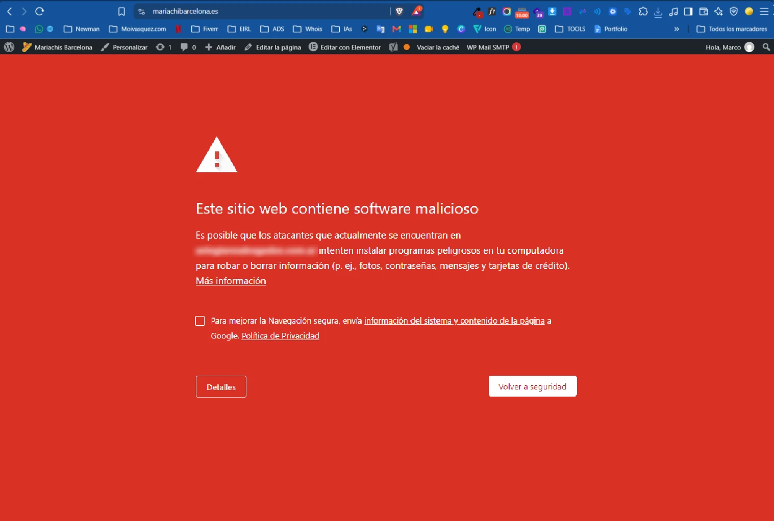 Sitio web infectado malware remover